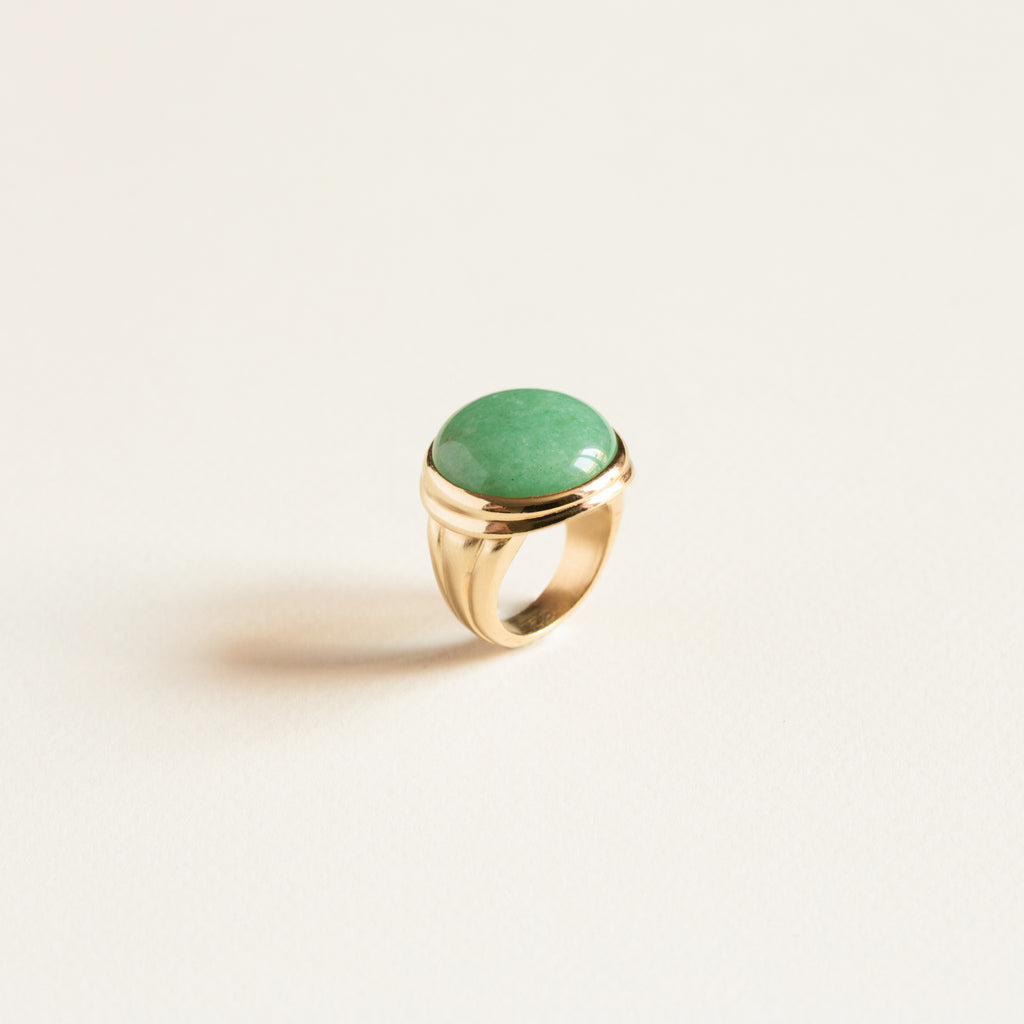bague pierre ronde aventurine