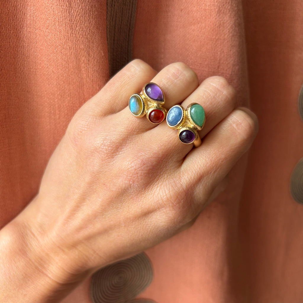 bague, trois pierres, asymétrique