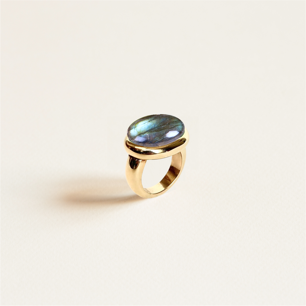 bague ovale labradorite pierre semi precieuse