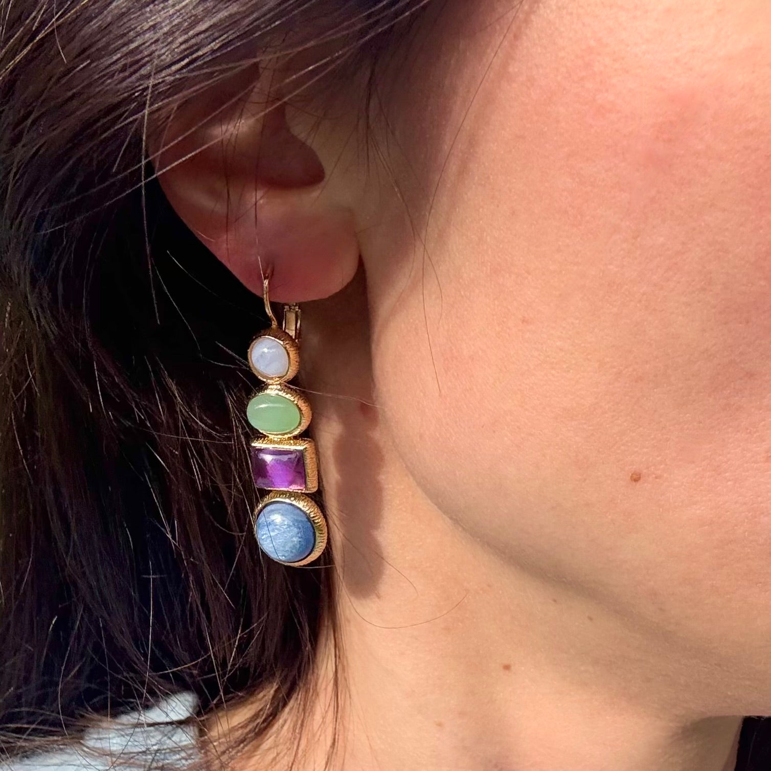 Boucles d’oreilles en pierre naturelle – Boucles d'oreilles Artisanaux