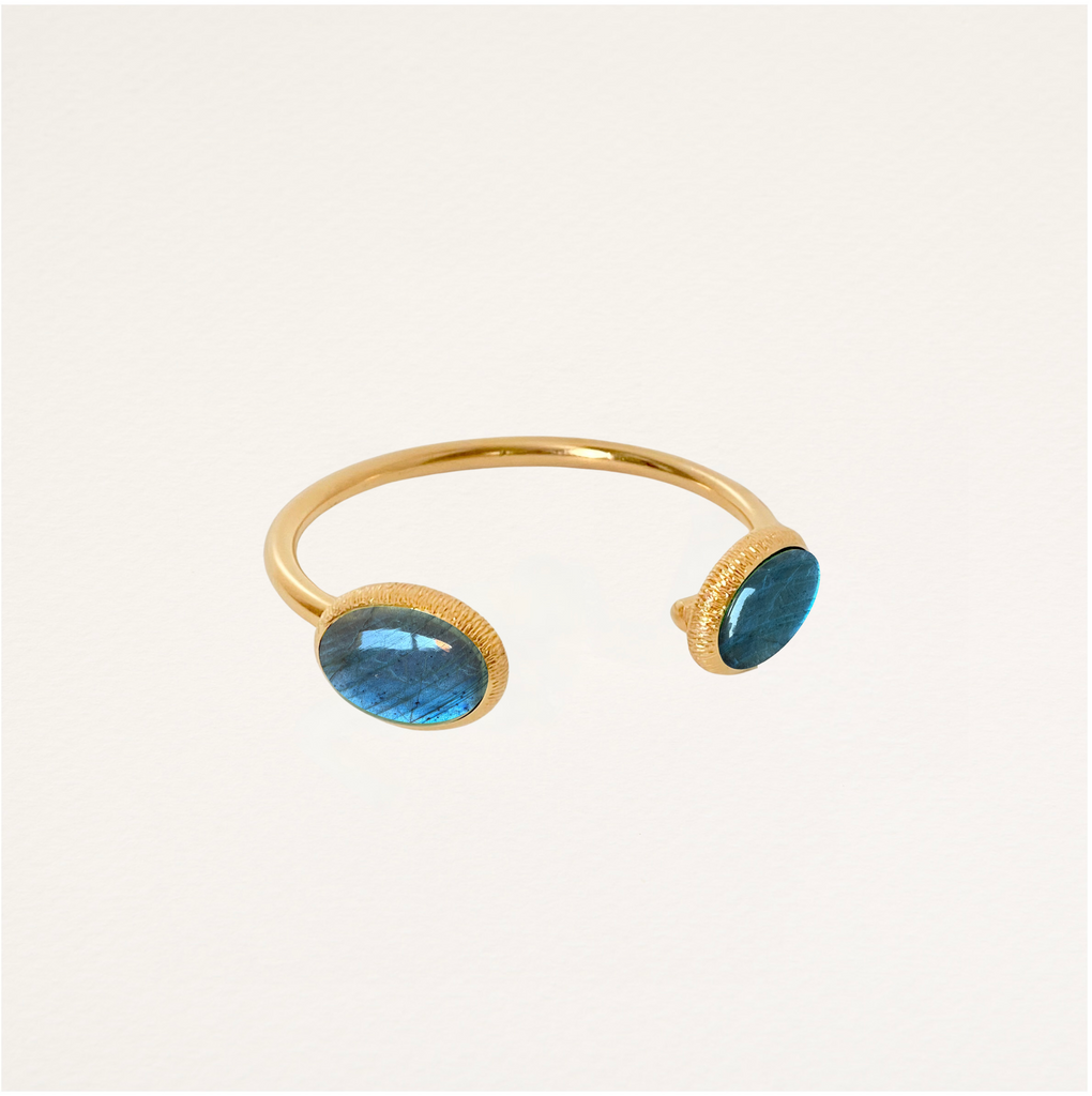 bracelet jonc, labradorite, pierre semi précieuse