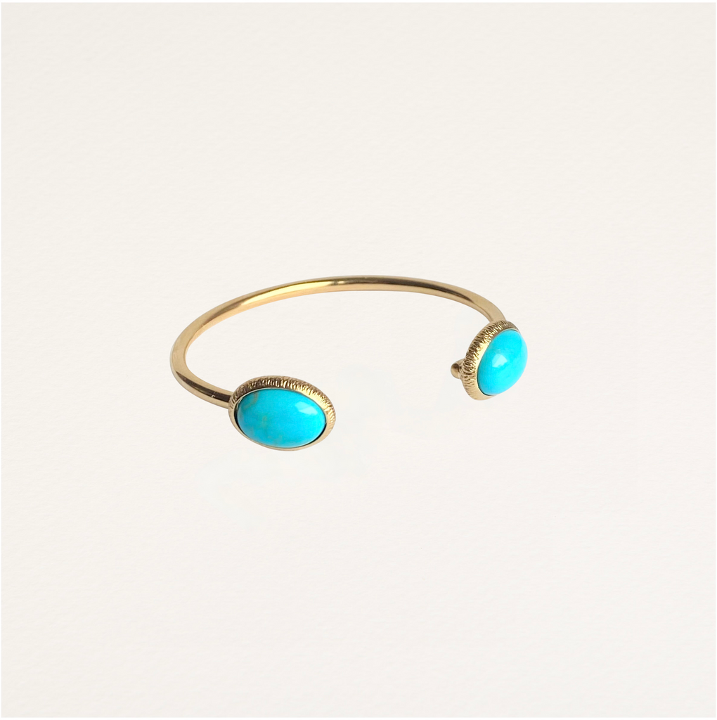 bracelet jonc, pierre semi-précieuse, turquoise