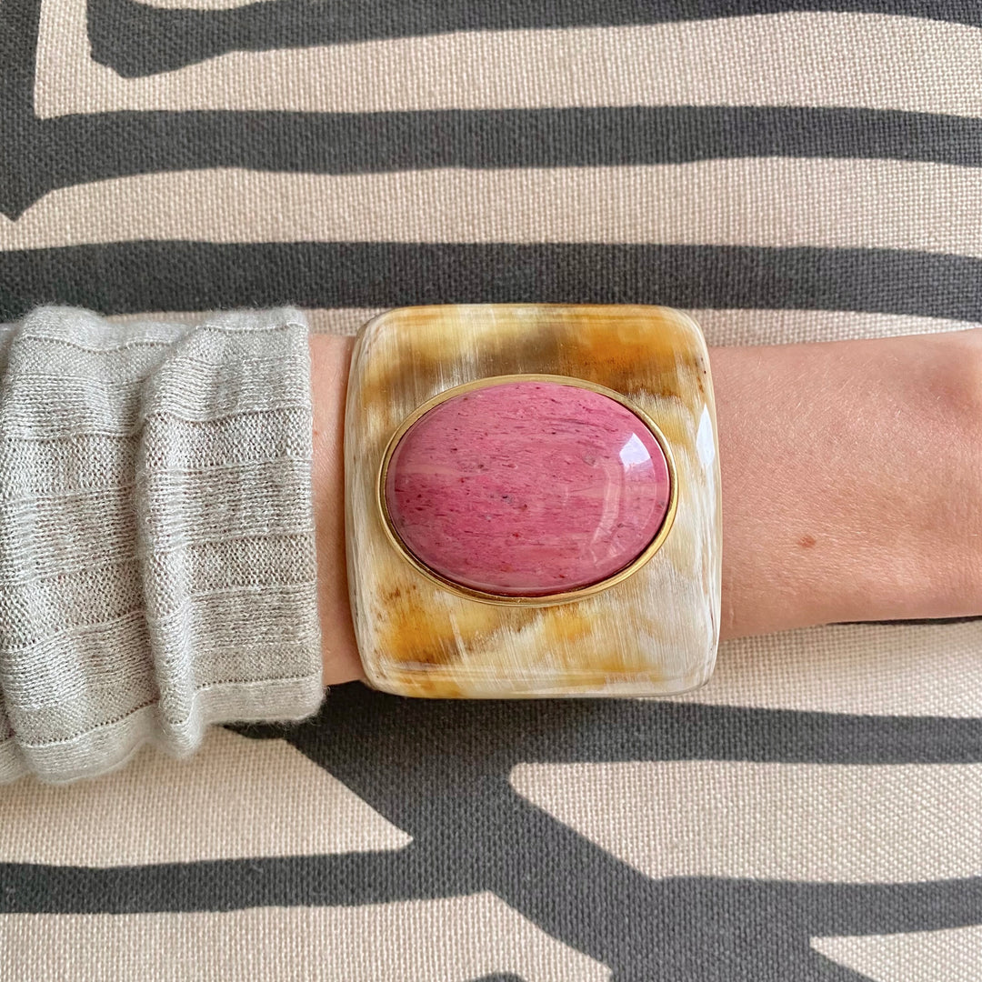 Manchette en corne - Rhodonite