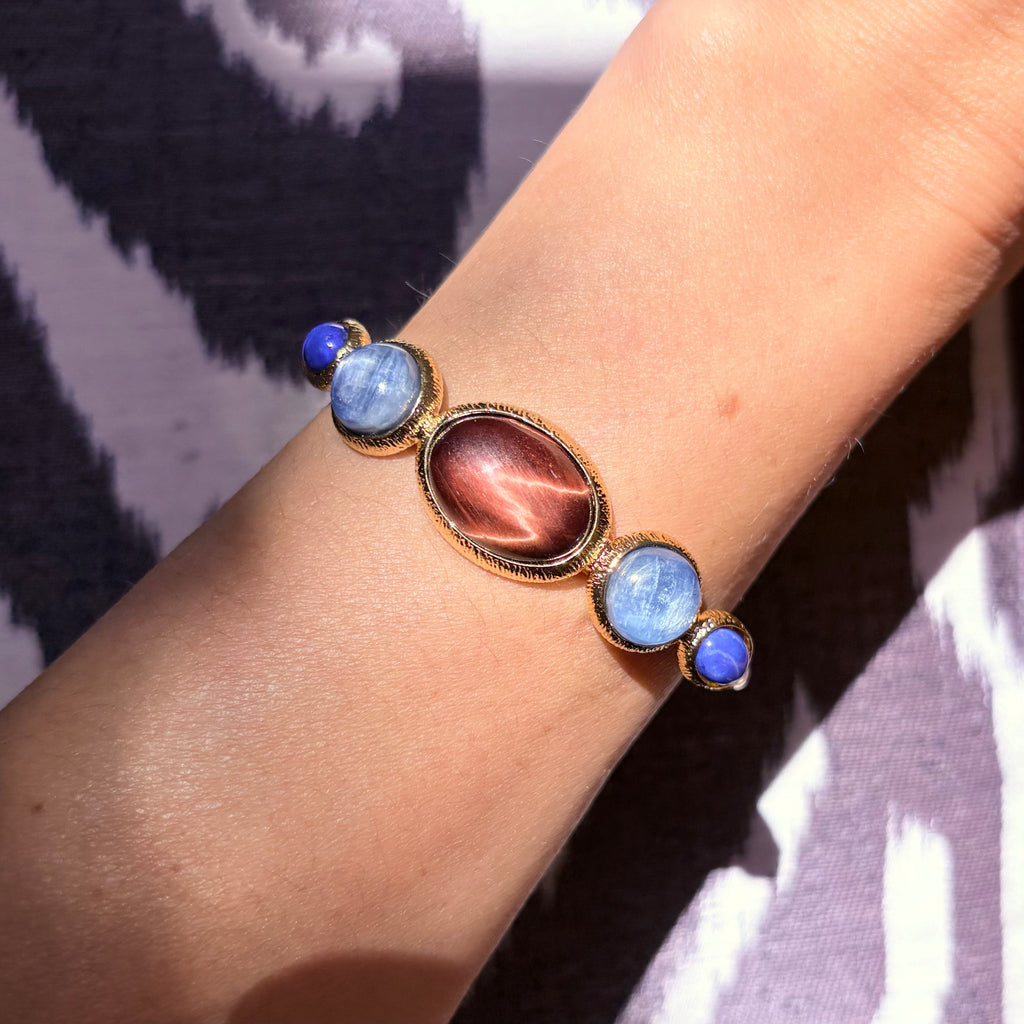bracelet jonc, pierre semi précieuse